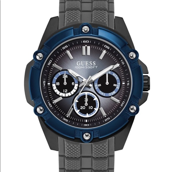 NEW GUESS Blue and grey Multifunction Sport Watch - Picture 1 of 4